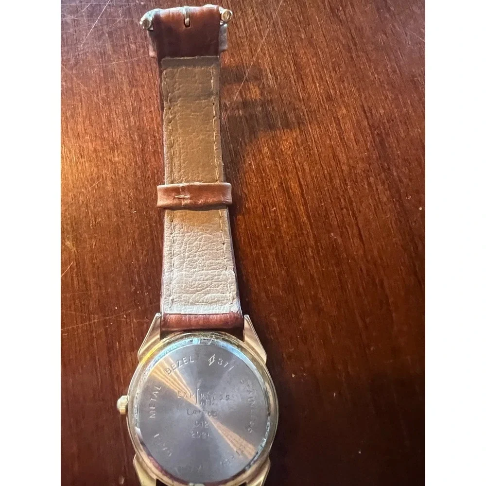 Watch Skeleton Dial Vintage‎ Y2K Leather Steampunk Dark Academia NEEDS Battery